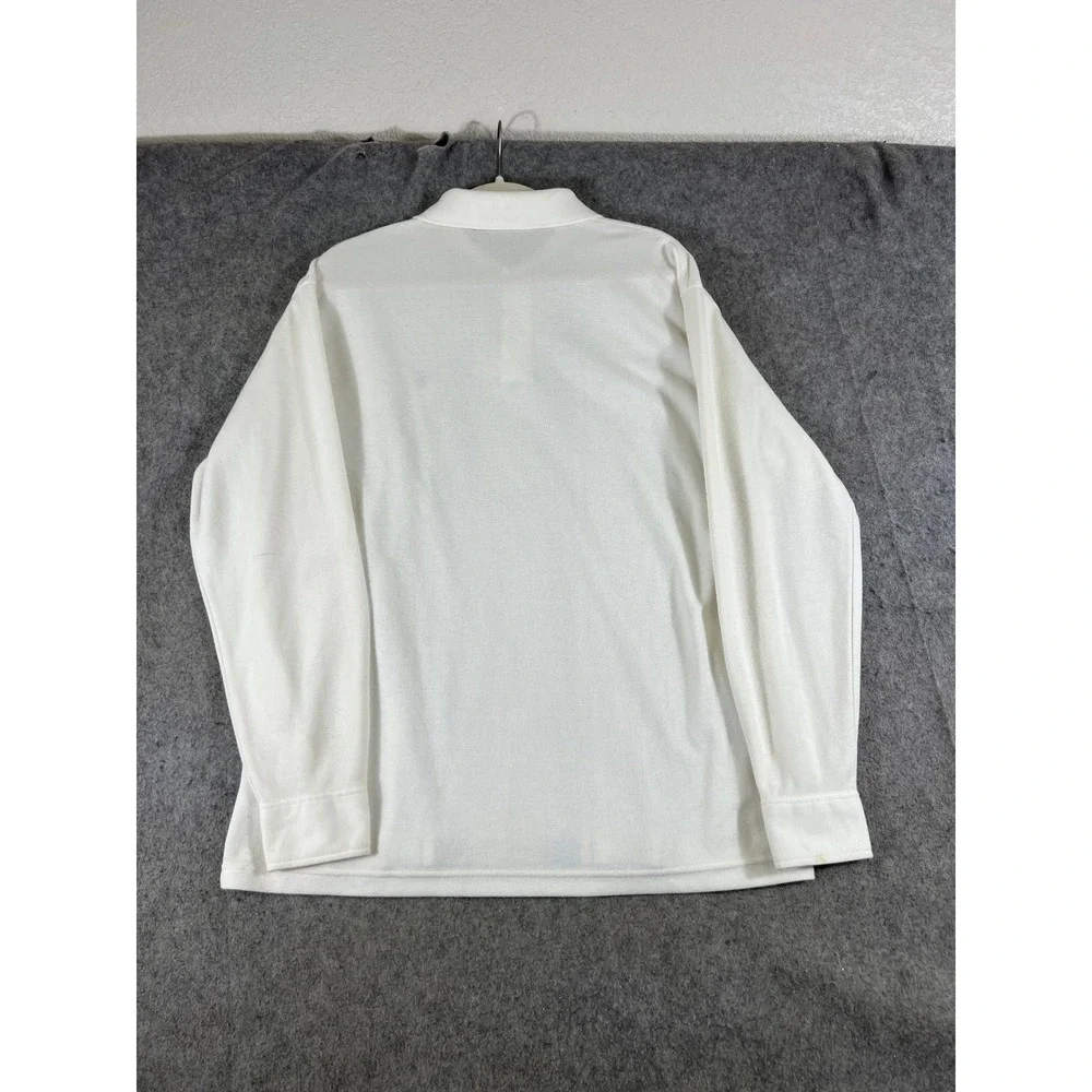VTG 80s Ralph Lauren Polo Rugby Shirt Mens XL White Blue Striped Cotton Italian